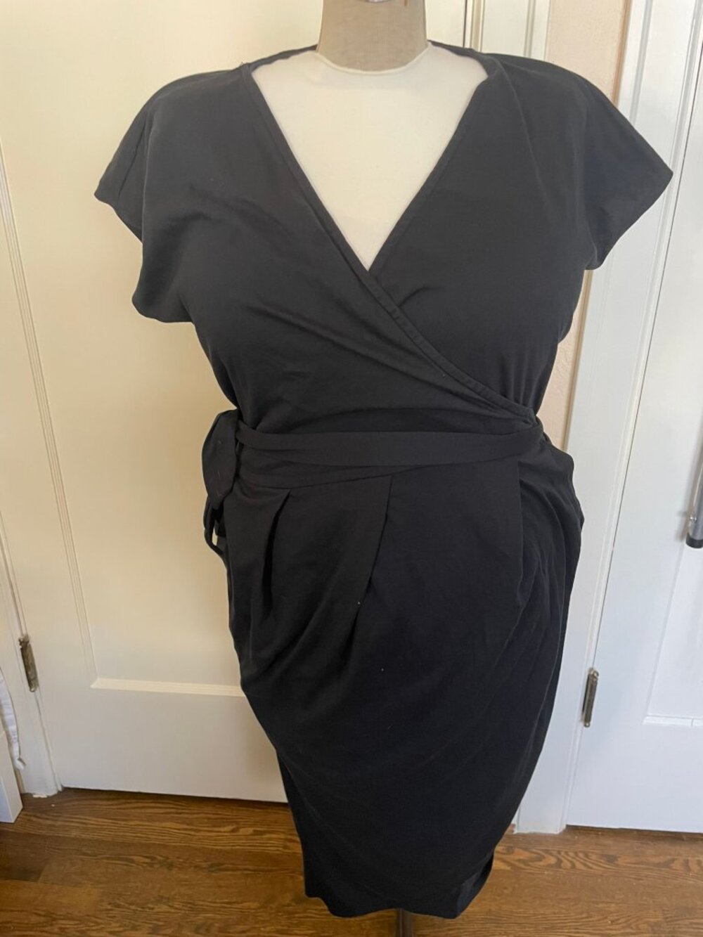 Tonlé wrap dress - deep blue - XL - EUC